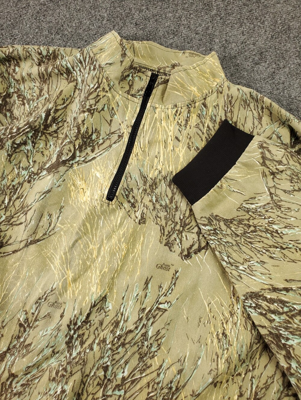 Vintage Prairie Ghost Camo Black Mountain Quarter Zip Pullover Sweatshirt 3XL
